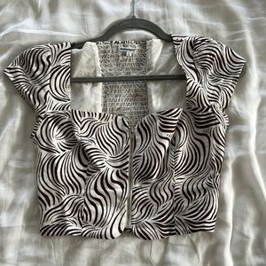 Reformation Brown and White corset top